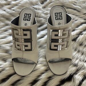 Givenchy Cream and Gold Mules